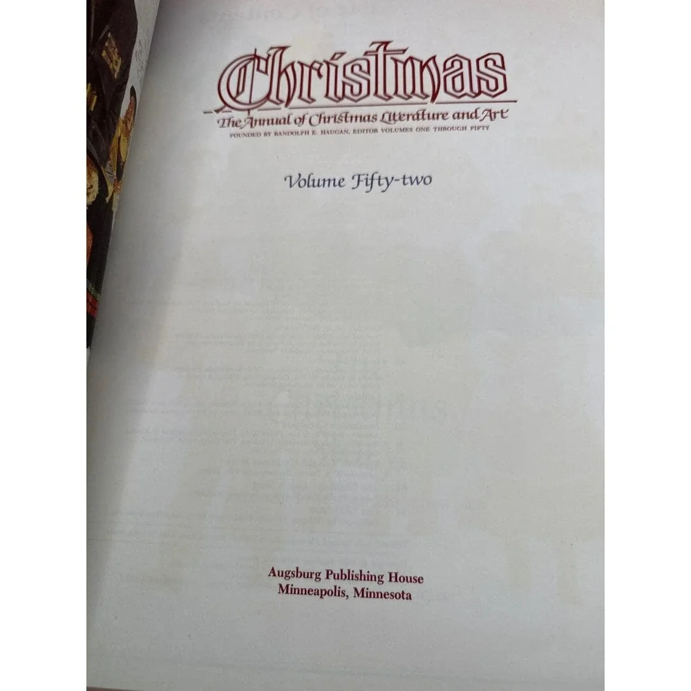 Christmas Annual Literature and Art Volume 52 1982‎ Nativity Augsburg Vintage